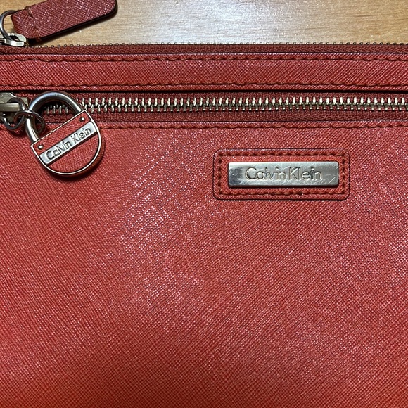 SALE Orange Calvin Klein Wristlet - Picture 2 of 7